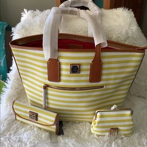 Dooney and Bourke Sullivan tote with yellow stripes